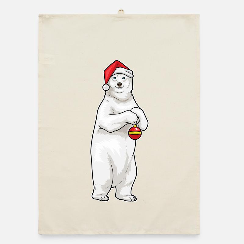 Eisbär Weihnachten Weihnachtskugel Organic Geschirrtuch