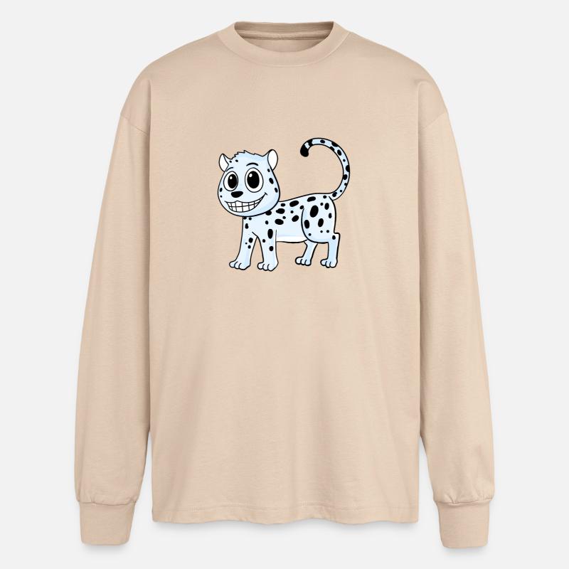 Schneeleopard Leopard - Oversized Langarmshirt - Sand