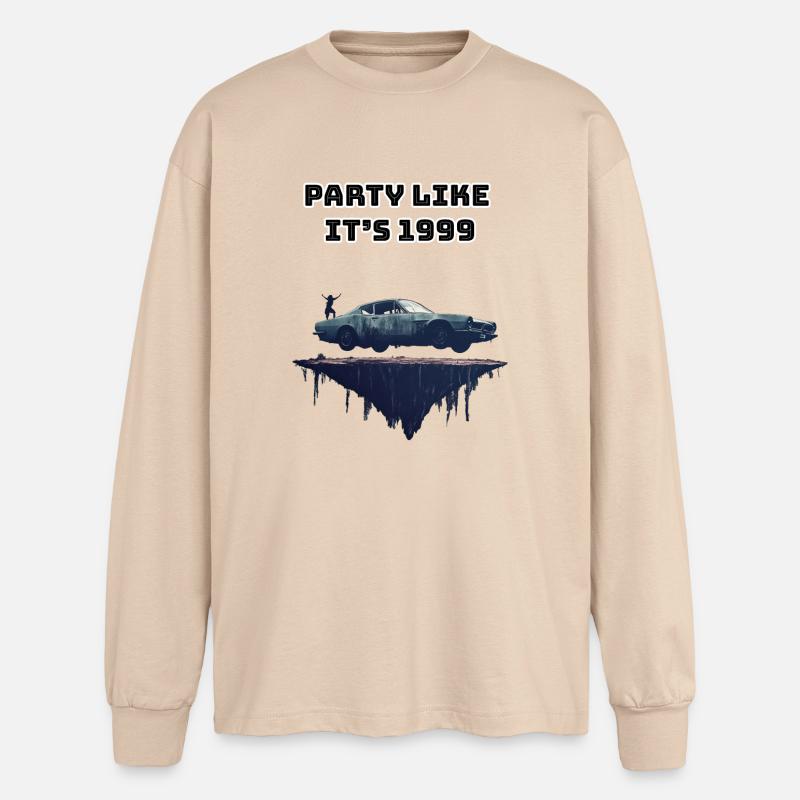 Fête - T-shirt manches longues oversize - jaune sable