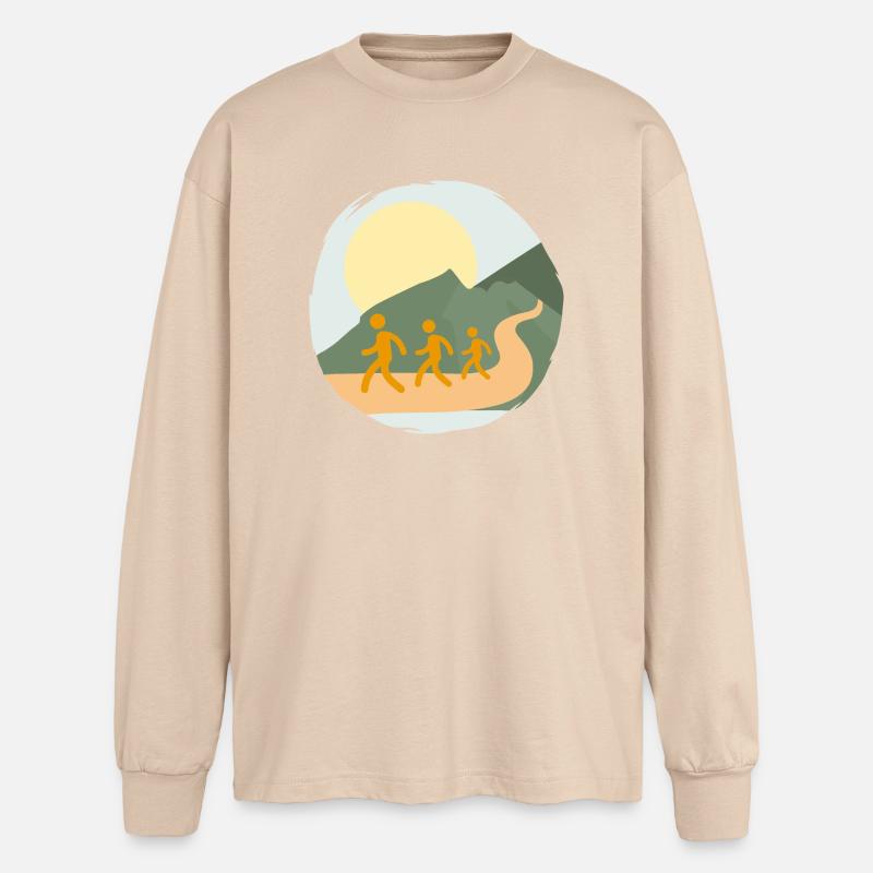 Keep on Walking - Oversized Long Sleeve T-Shirt - sand