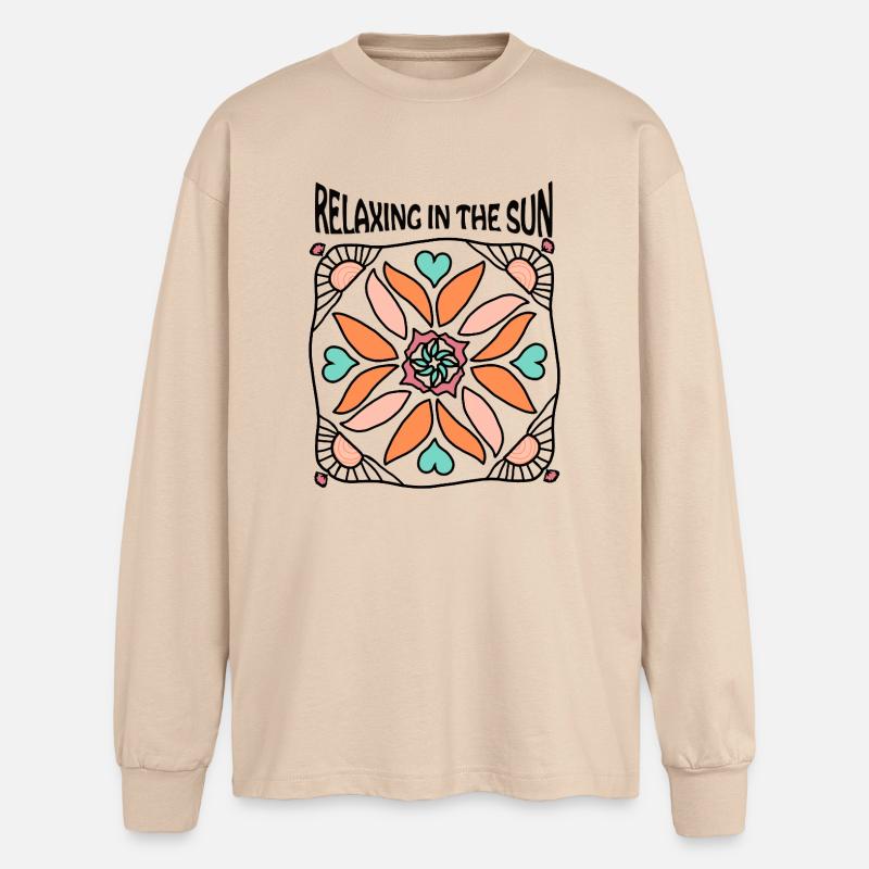 Relaxing in the sun - Oversized Langarmshirt  - Sand
