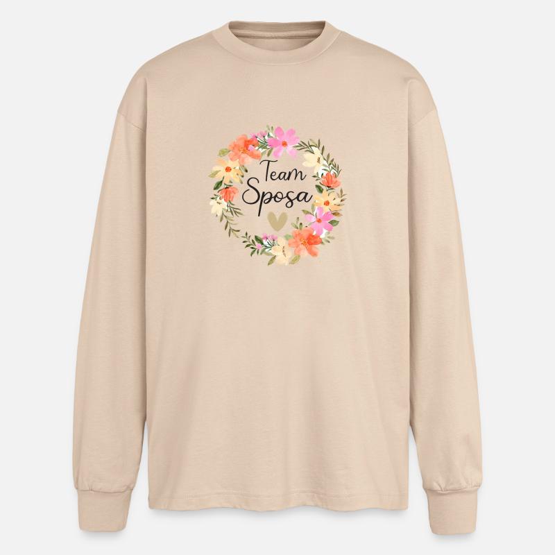 Team_Sposa - Oversized Langarmshirt  - Sand