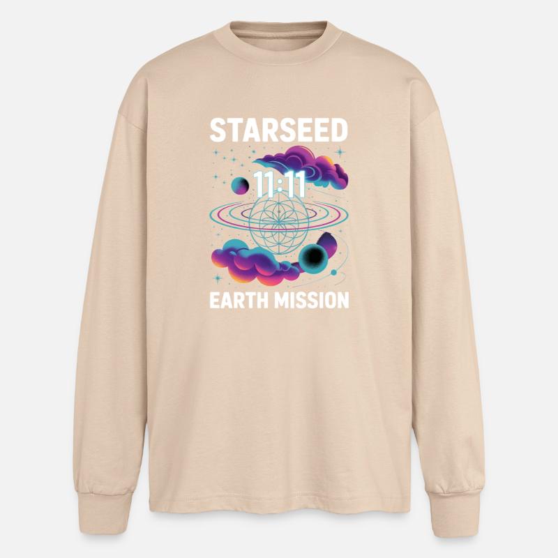 Sternensaat Erde Mission 11:11 - Oversized Langarmshirt  - Sand