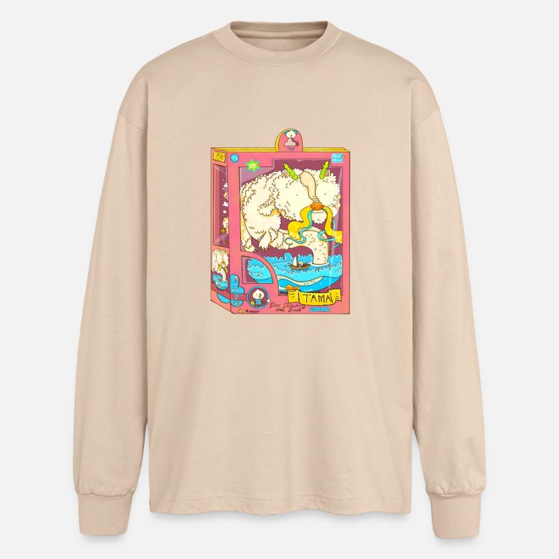 Der Drache und das Boot - Oversized Langarmshirt  - Sand