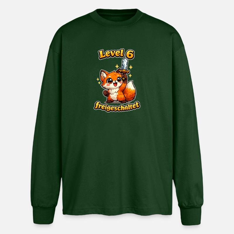 Fuchs_Level_6 - Oversized Langarmshirt  - Flaschengrün