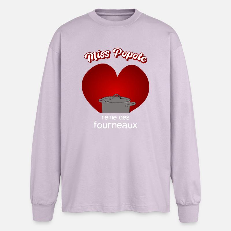 Miss Meals Original Geschenk Küche Mama - Oversized Langarmshirt  - verblasstes Lila