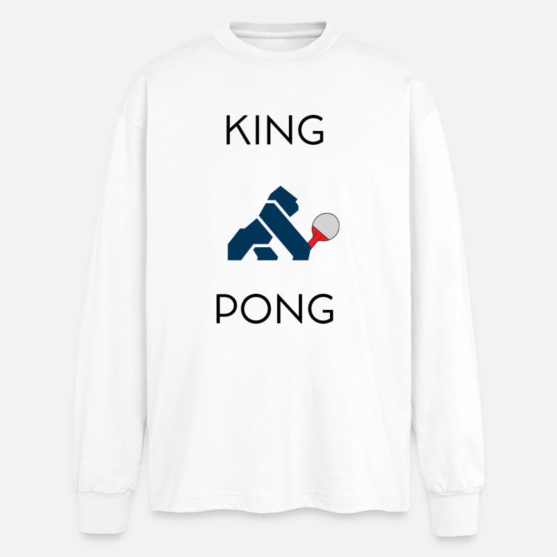 König Pong - Oversized Langarmshirt  - Weiß
