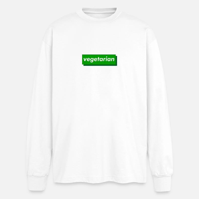 vegetarian - Oversized Langarmshirt  - Weiß