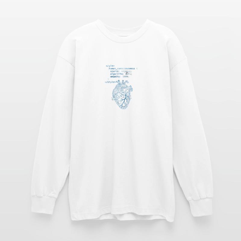 Programmer Heart CSS Code - Tech & Empathy Art Oversized Long Sleeve T-Shirt