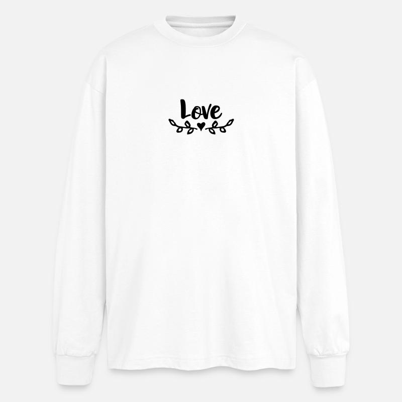 elsker hjertedesign - Oversized langermet T-skjorte - hvit