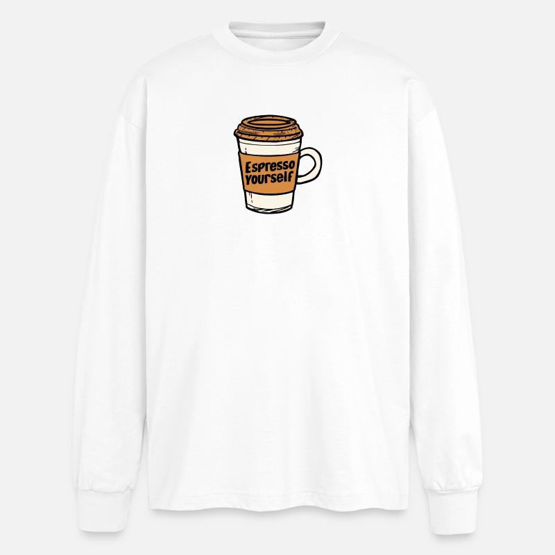 Espresso vous-même - T-shirt manches longues oversize - blanc