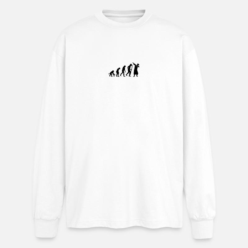 Evolution dab dabbing graduation college student - Oversized Langarmshirt  - Weiß