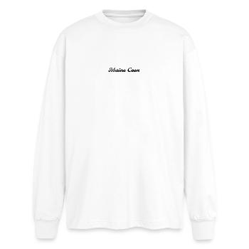 T-shirt typo Maine Coon style Molle - Oversized Long Sleeve T-Shirt - white - Front - AI Model Male 185 light (185cm)