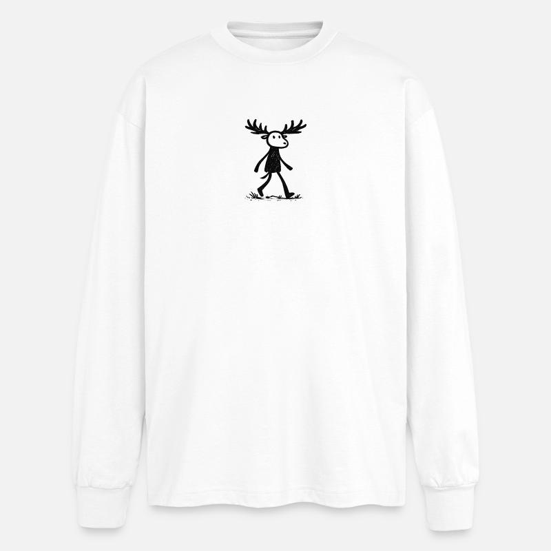Mosses silhouette in the forest - Oversized Long Sleeve T-Shirt - white