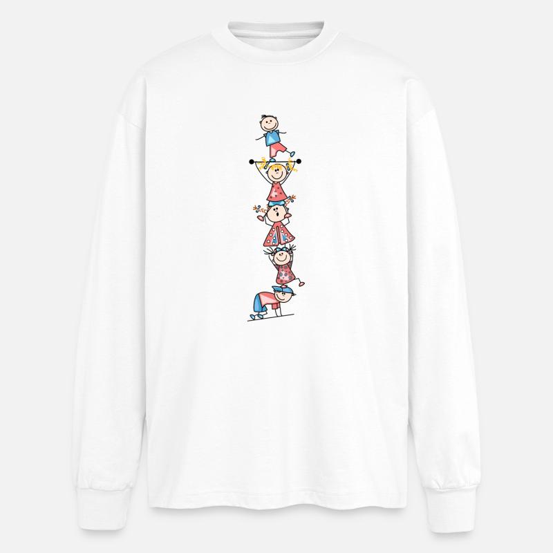 Kinder - Oversized Langarmshirt  - Weiß