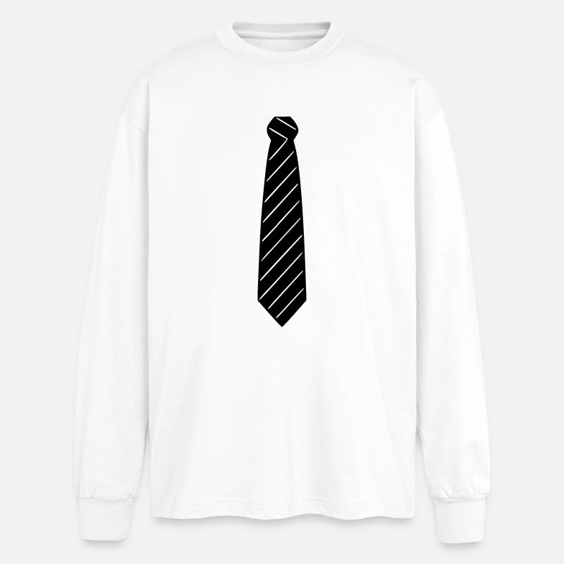 Necktie - Oversized Long Sleeve T-Shirt - white