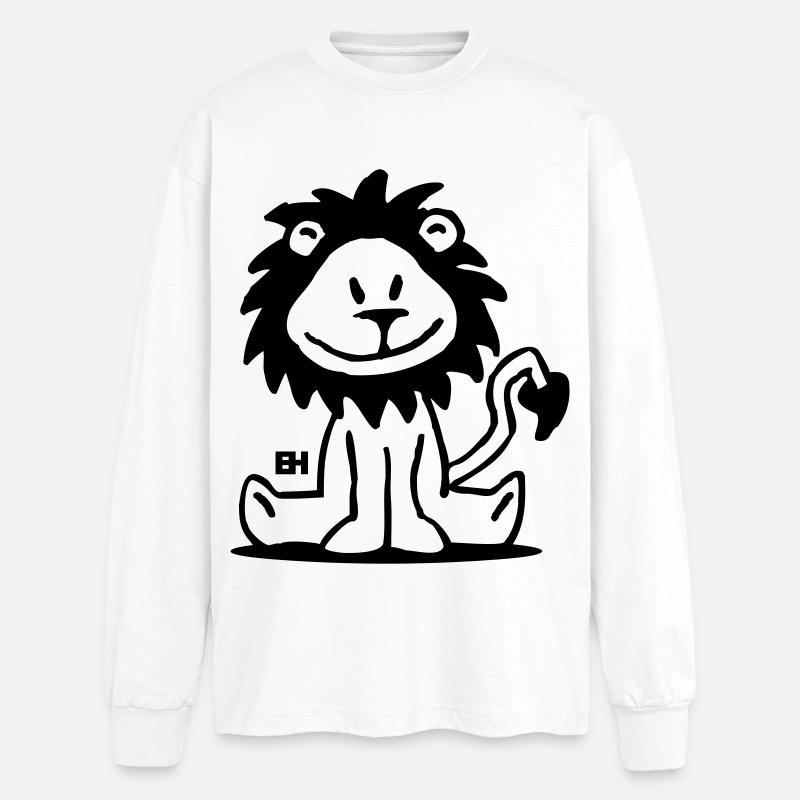 Lion - Oversized Long Sleeve T-Shirt - white