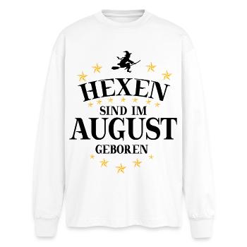 Sorcière août - T-shirt manches longues oversize - blanc - Devant - AI Model Male 185 light (185cm)