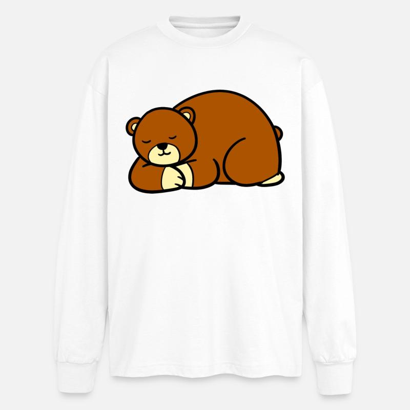Sleeping bear - Oversized Long Sleeve T-Shirt - white