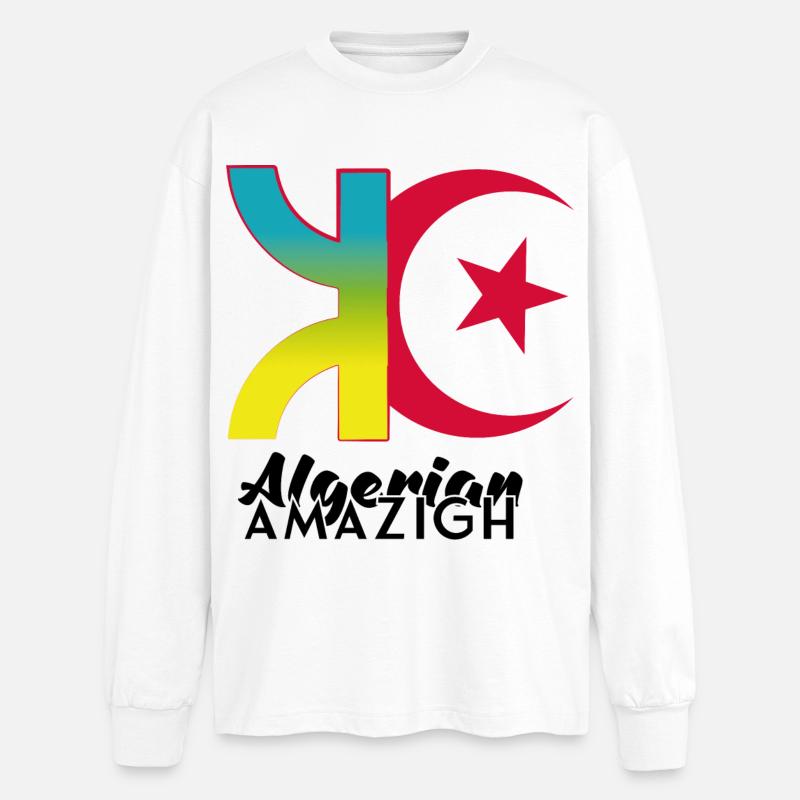 Algerischer Amazigh - Oversized Langarmshirt  - Weiß