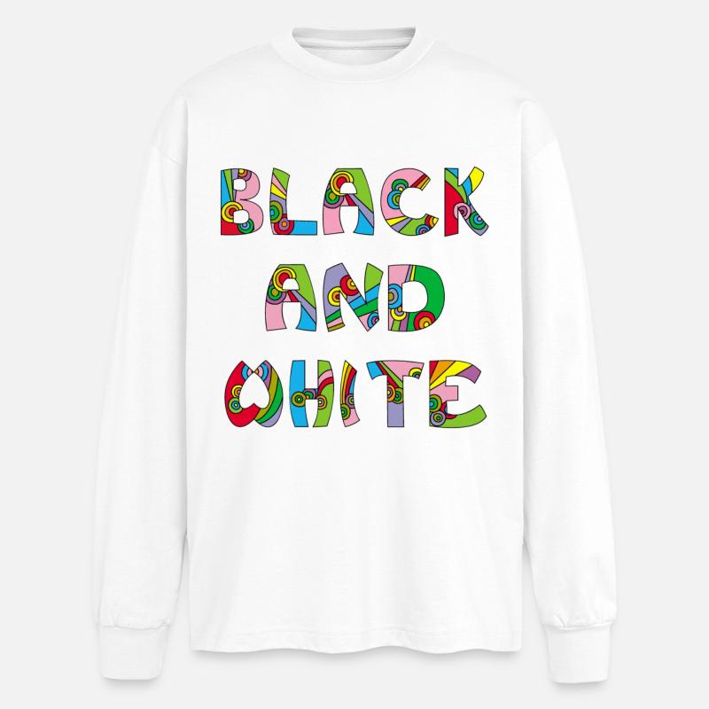 Noir et blanc mais en couleur - T-shirt manches longues oversize - blanc