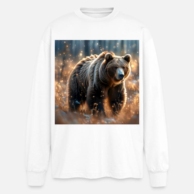 Krafttier Magischer Braunbär - Oversized Langarmshirt  - Weiß