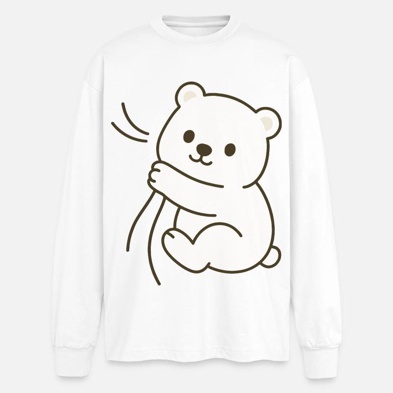 Kuschel-Eisbärbaby - Oversized Langarmshirt  - Weiß