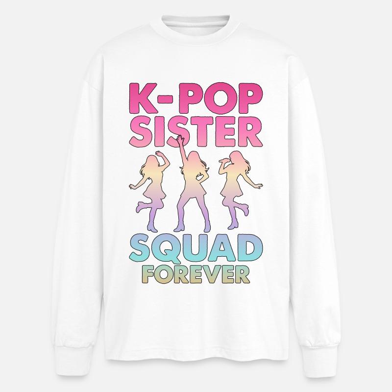 K-Pop Sister Squad Forever - Oversized Langarmshirt  - Weiß