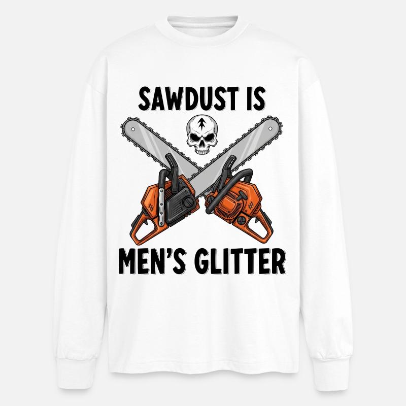 La sciure de bois est une paillette pour hommes - T-shirt manches longues oversize - blanc