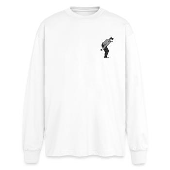 Petanque Player Right-Handed - Oversized Long Sleeve T-Shirt - white - Front - AI Model Male 185 light (185cm)