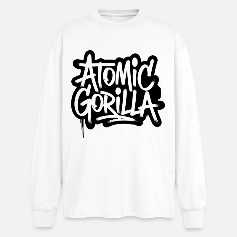 Atomar-Gorilla - Oversized Langarmshirt  - Weiß