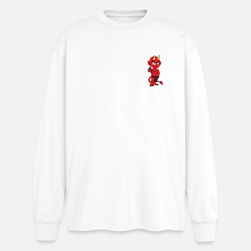 Petit diable - T-shirt manches longues oversize - blanc