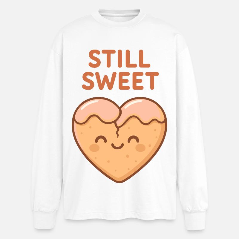 Noch süßes Keksherz - Oversized Langarmshirt  - Weiß