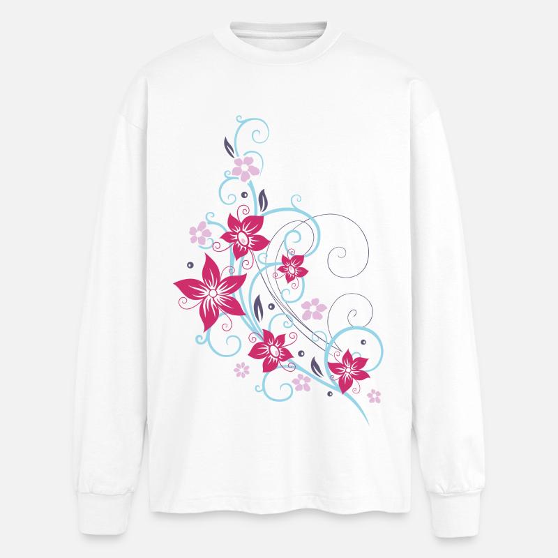 Frühling Blumen Spring Flowers Frühlingsblumen - Oversized Langarmshirt  - Weiß