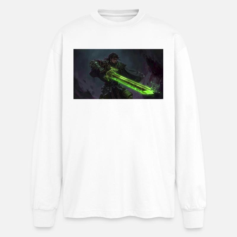 Krieger mit grünem Lichtschwert - Oversized Langarmshirt  - Weiß
