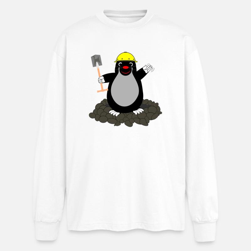 BuddelMaulwurf - Oversized Langarmshirt  - Weiß