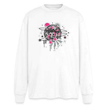 Disco Ball - Oversized Long Sleeve T-Shirt - white - Front - AI Model Male 185 light (185cm)