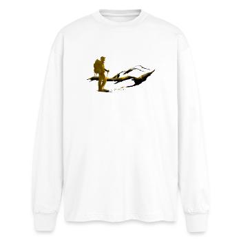 Hiking - Oversized Long Sleeve T-Shirt - white - Front - AI Model Male 185 light (185cm)
