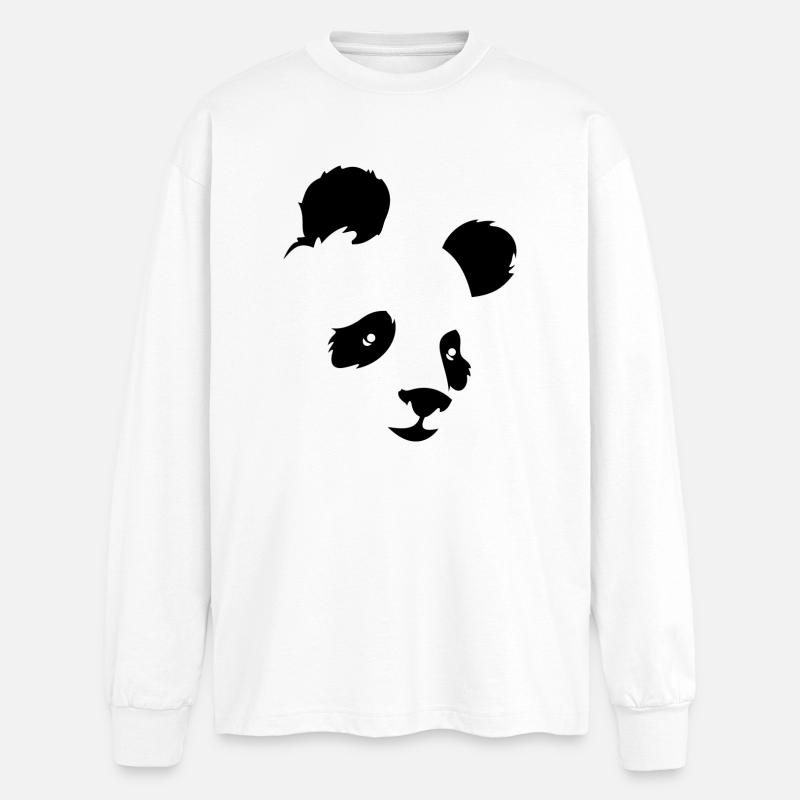 panda - Oversized Long Sleeve T-Shirt - white