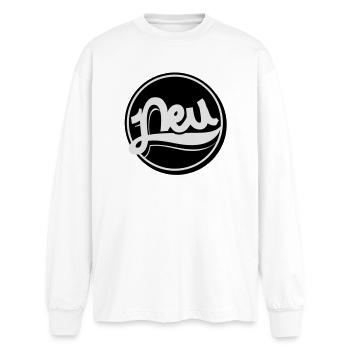 New Button - Oversized Long Sleeve T-Shirt - white - Front - AI Model Male 185 light (185cm)