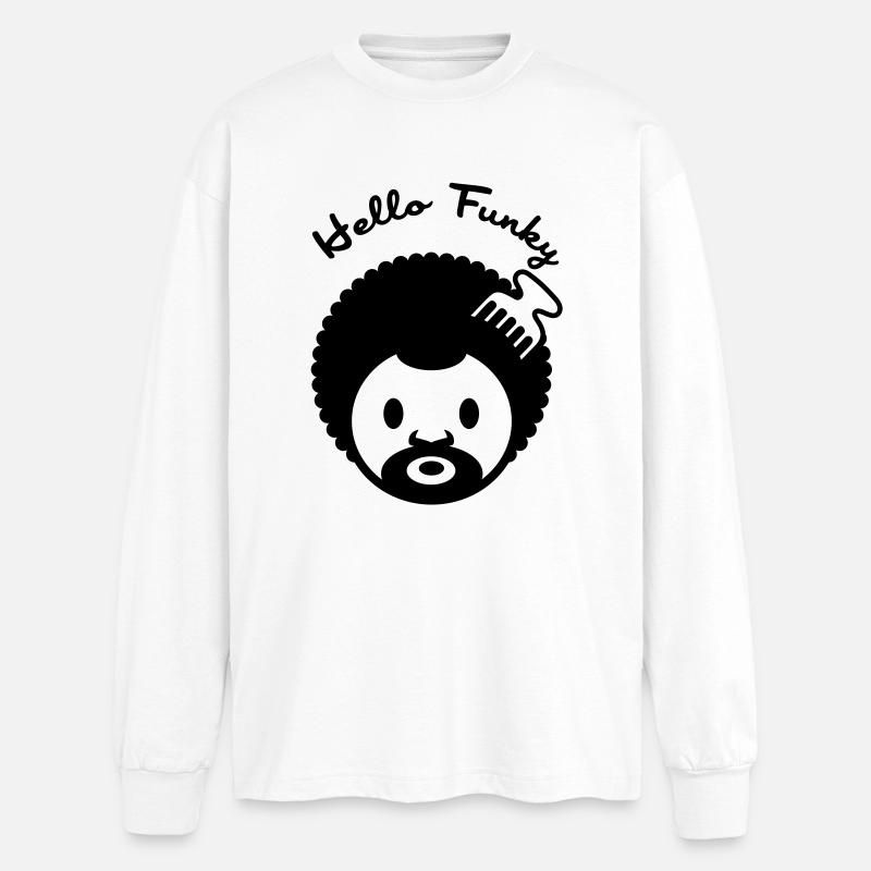 Hello Funky flex - Oversized Long Sleeve T-Shirt - white