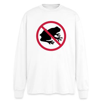 frog forbidden shield zone no kroete silhouett - Oversized Long Sleeve T-Shirt - white - Front - AI Model Male 185 light (185cm)