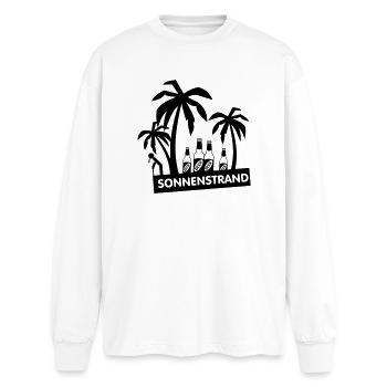 Malle,mallorca,party,gold beach,2014,holiday,drink - Oversized Long Sleeve T-Shirt - white - Front - AI Model Male 185 light (185cm)
