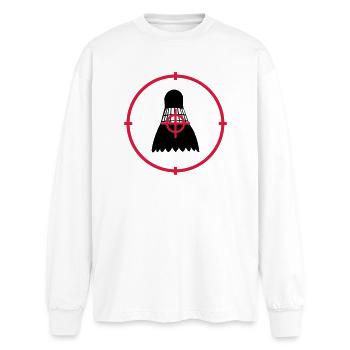 Badminton - T-shirt manches longues oversize - blanc - Devant - AI Model Male 185 light (185cm)