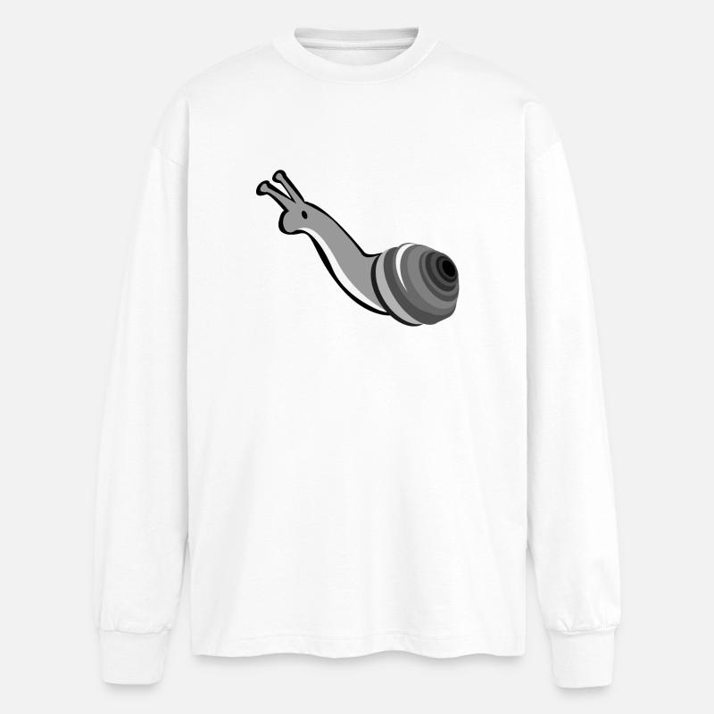 Abstrakte Schnecke in Grau Skizze - Oversized Langarmshirt  - Weiß