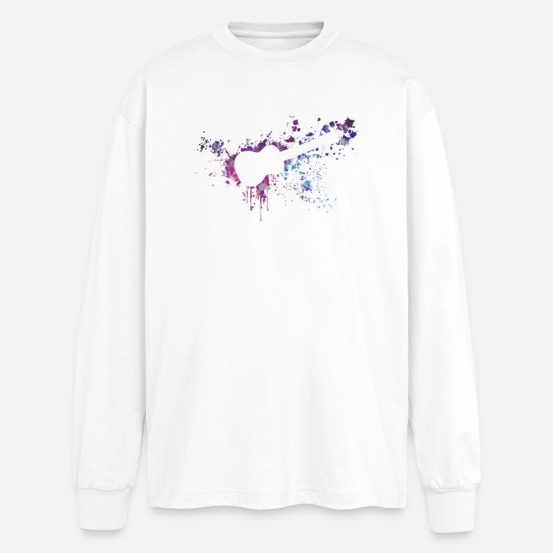 ukulele splash - Oversized Long Sleeve T-Shirt - white