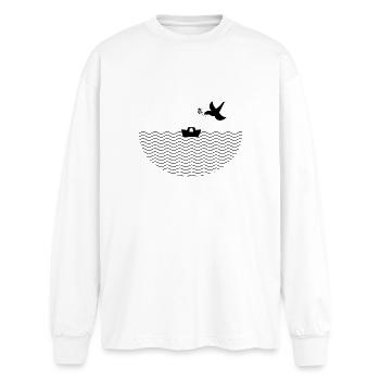 Arche de Noé - T-shirt manches longues oversize - blanc - Devant - AI Model Male 185 light (185cm)