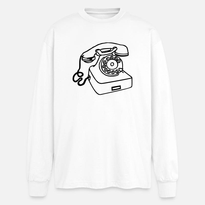 Telefon - Oversized Langarmshirt  - Weiß