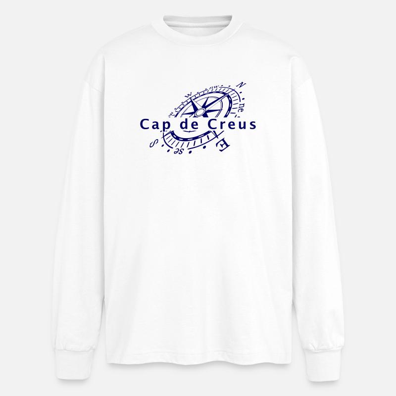 Windrose Cap de Creus - Oversized Langarmshirt - Weiß