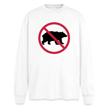Bear Forbidden Shield - Oversized Long Sleeve T-Shirt - white - Front - AI Model Male 185 light (185cm)